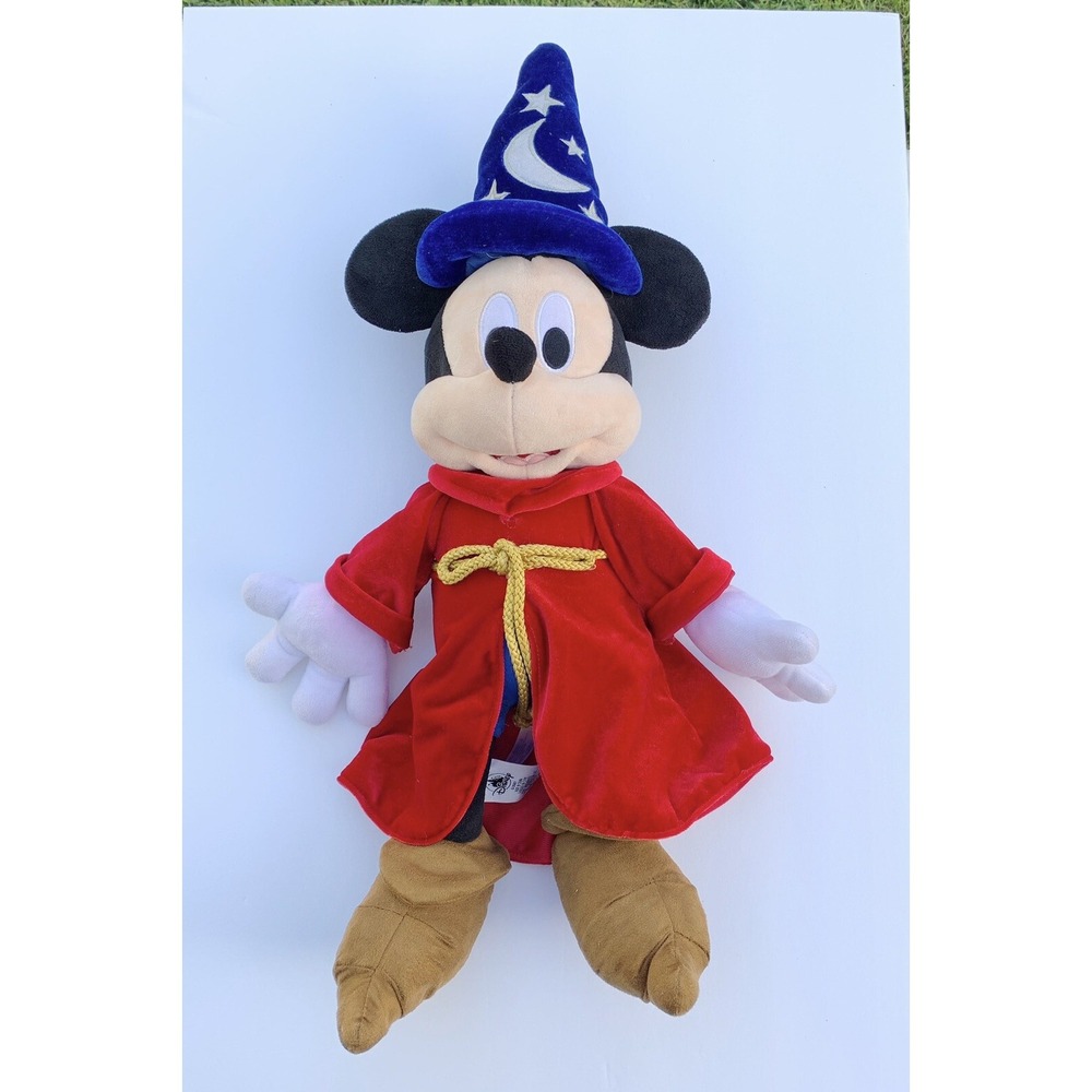 Disney Store 24'' Jumbo Fantasia Sorcerer Mickey Mouse Plush Stuffed Animal Toy